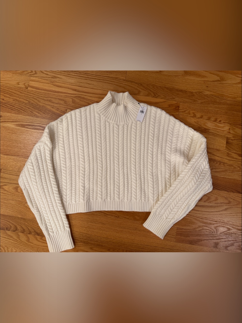 NWT- Banana Republic Cream Cable Mock Neck Sweater- Small
